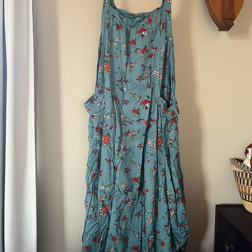 Floral Maxi Jumper Dress with Pockets